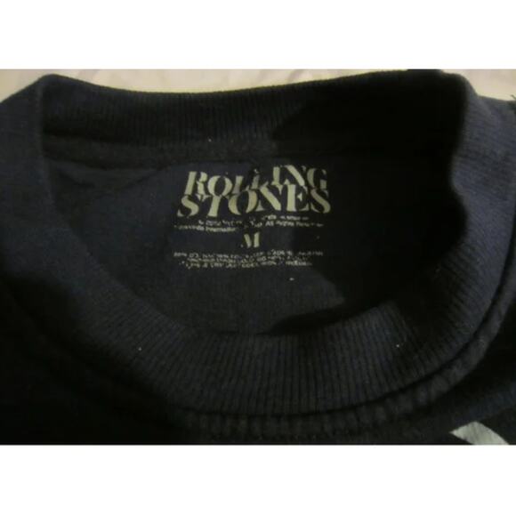 Vintage Inspired Rock Band Black Rolling Stones Graphic Sweatshirt Size M - Picture 5 of 7